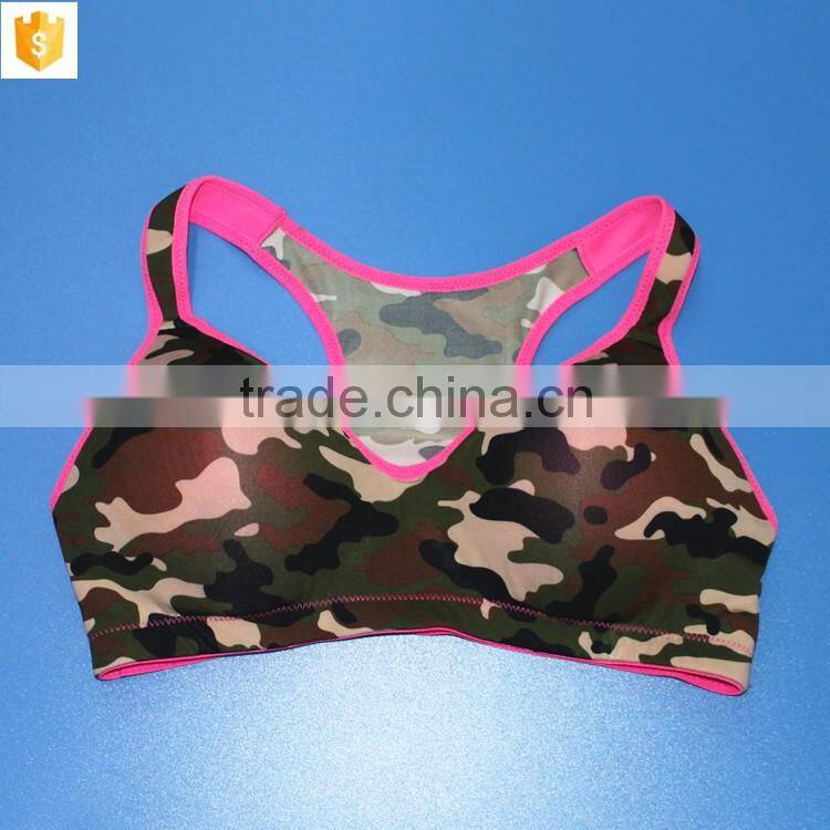 High quallity camouflage color sport bra,sexy women bra