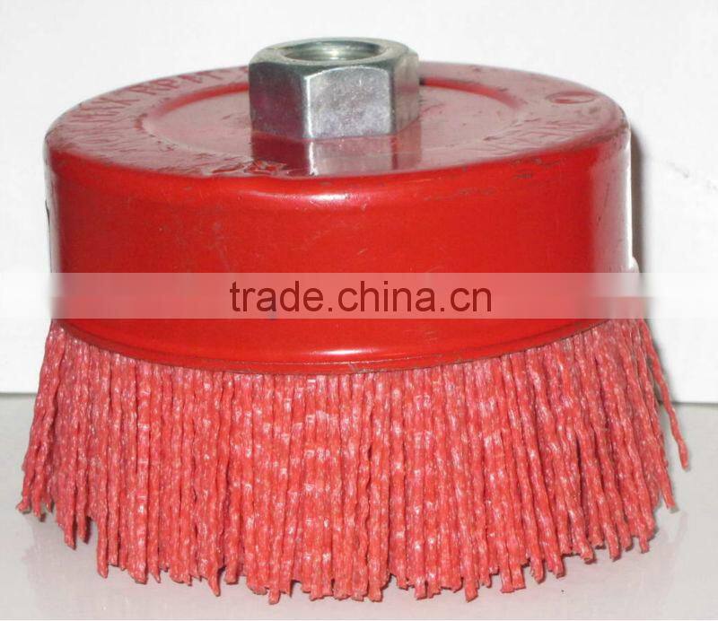 Nylon Abrasive filament wire cup brush,cepillo taza latondo