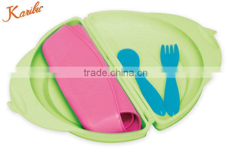 PM3322 China Wholesale Portable Plastic Baby Lunch Carrier Kit Baby Feeding Set