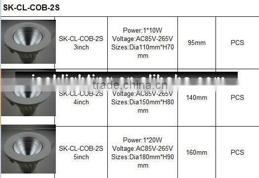 20w cob ceiling lamp led lighting, cob downlight led spot light 20w cara pasang led down light COB