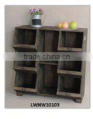 natural desktop wall wooden kitchen shelf with hook