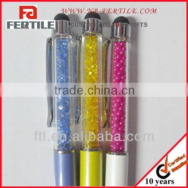Promotional seeshell plastic ballpen with color bead insert