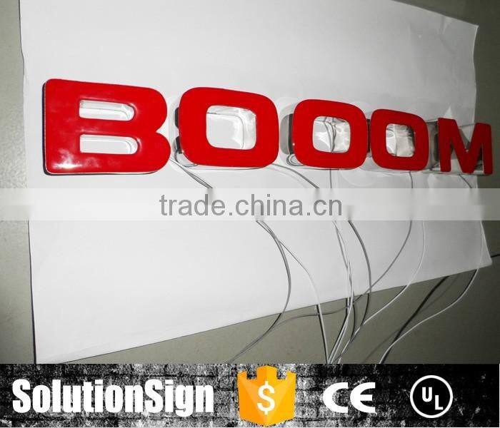 front lit illuminated epoxy resin lighted logo and letters