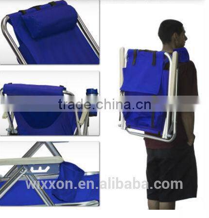 Hot Selling 3 Positions Reclining Aluminium Beach Basket Chair