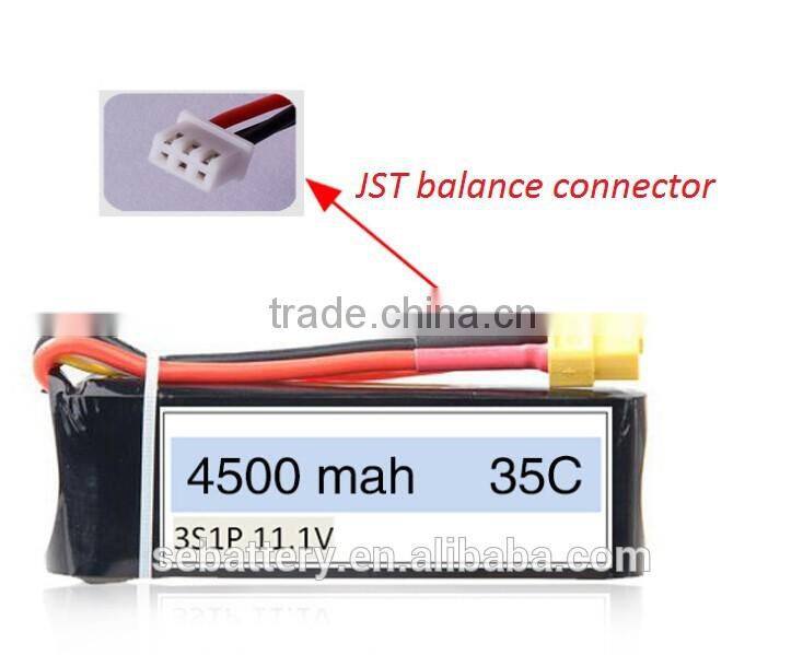 Rechargeable RC Li-polymer battery Pack 11.1V 4500mAh 3S continuous high rate 35C Quadcopter Drone