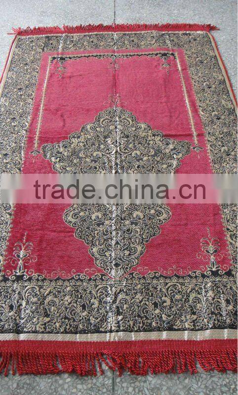 Indonesia Colorful New Muslim Yarn-dyed Jacquard Complicated Design Chenille Fashion Prayer Rug XN-008