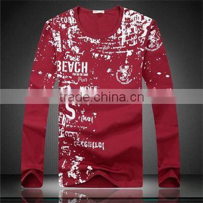 Cheap O-neck Cotton Mens Long Sleeve Tshirt