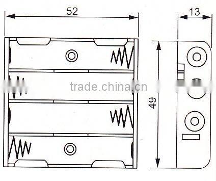 4 x AAA Size Cell (UM-4*4) Black Plastic Battery Holder Box 6V Case With Wire Lead