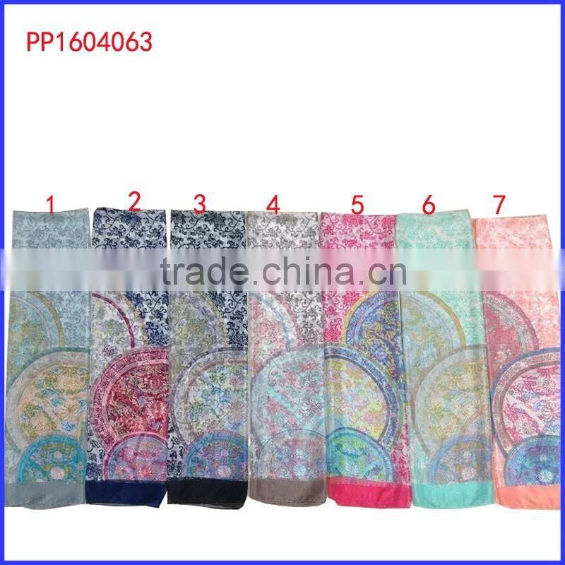 Wholesale leopard chiffon cashew nuts printing chiffon hijab scarf
