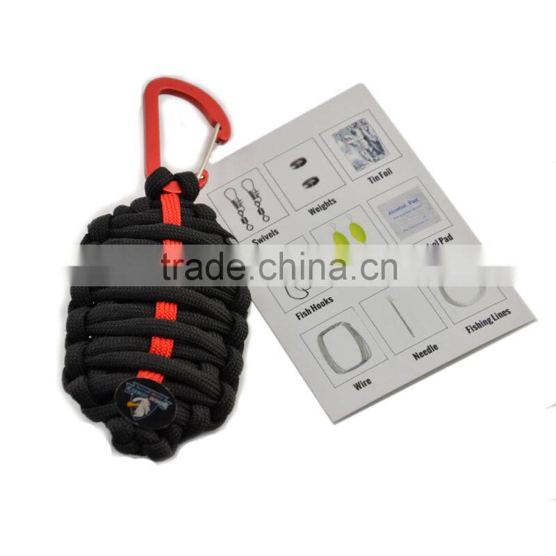 military micro survival grenade paracord fishing gear