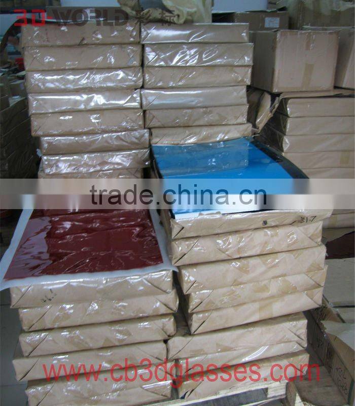 Manufacturer of 3D Glasses Lenses material, Red lens and Cyan Lens,CE Certification