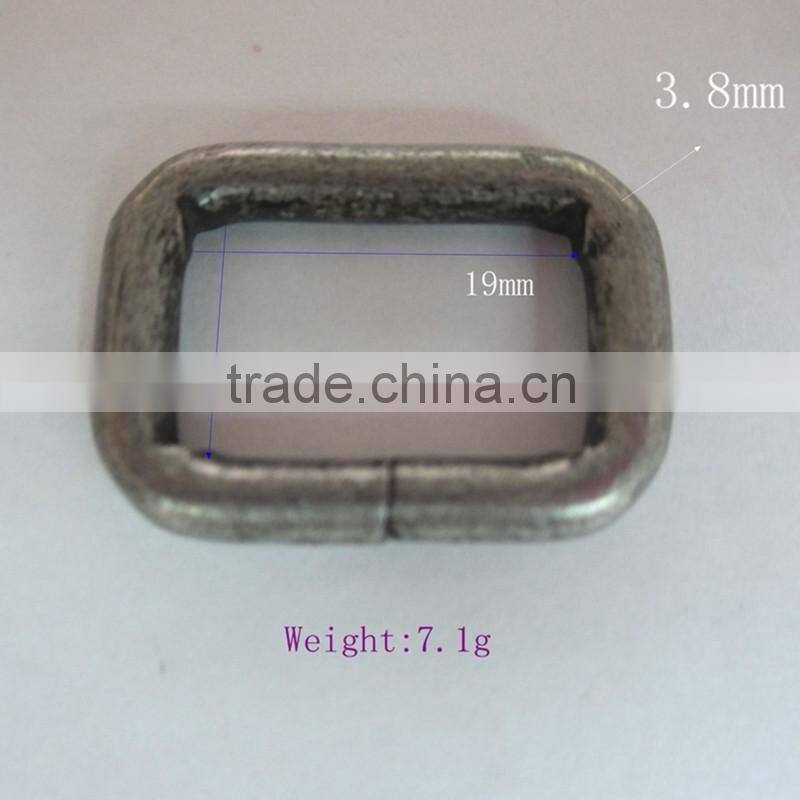 square shape leather ancient silver color metal buckle for handbags