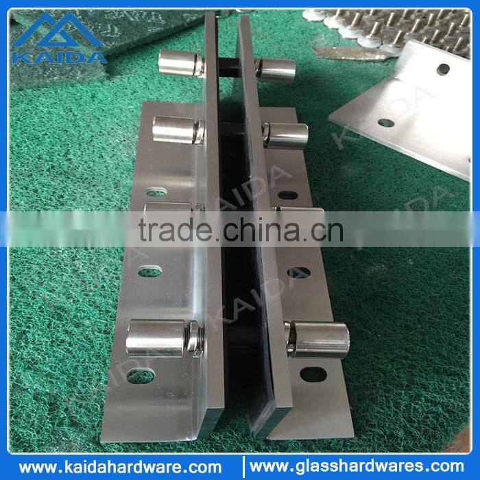 Stainless steel bracket for glass fin top and bottom fixing