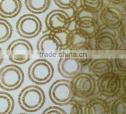 100% Polyester christmas flower printed organza fabric for christmas decoration