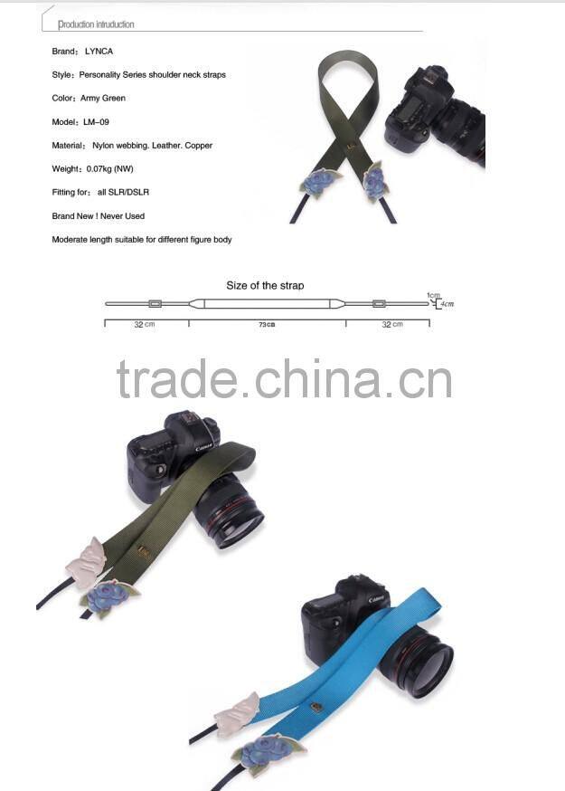 Blueberry Design Green Camera Strap Icon Leather For DSLR Nikon for Canon for Sony LM-09 custom leather camera strap