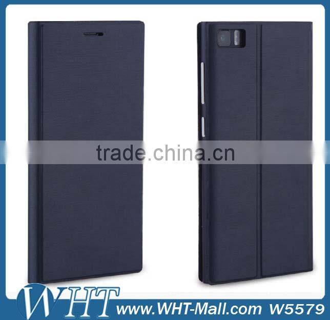 Leather Flip Case for Xiaomi mi3, Flip Cover Case for Xiaomi mi3, Mi3 Case