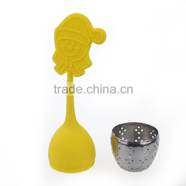 Silicone tea strainer with stainless steel Christmas gifts.