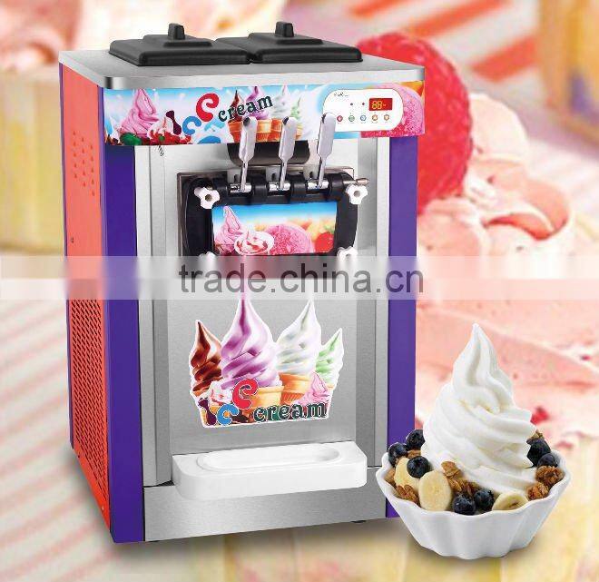 Desktop spaghetti ice cream machine 3 flavors 22~25 gallon/H