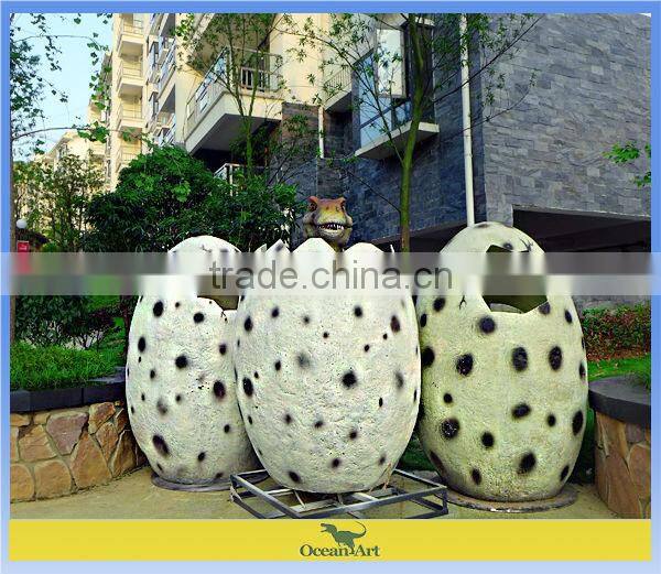 Hatched Dinosaur Emulational Glass Fibre Dinosaur Egg