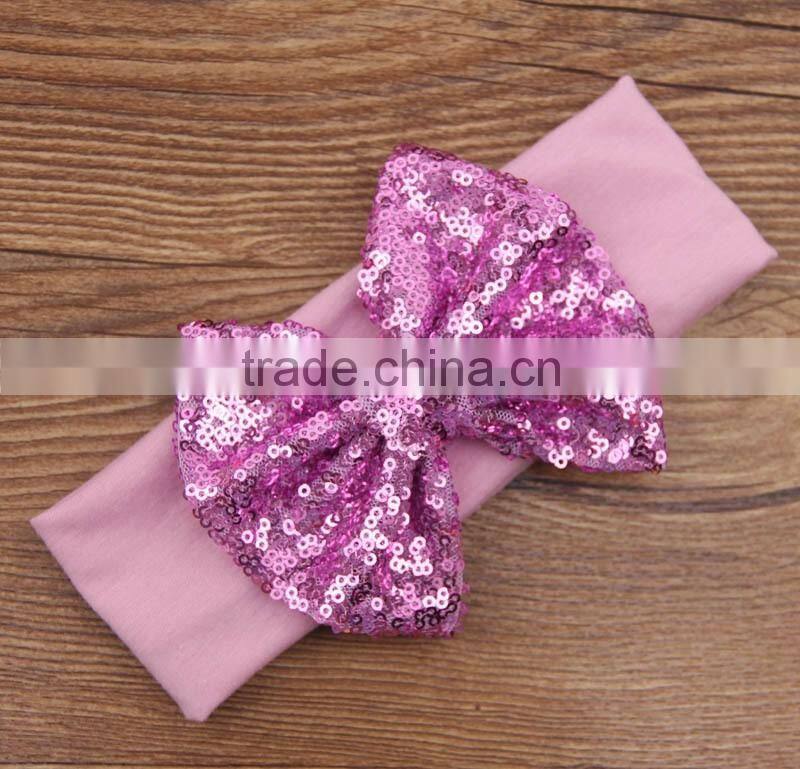 2016 new design cotton baby headband with bows