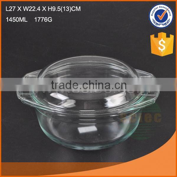 Glass pot for cooking glass soup&stock pot with lid glass cookware