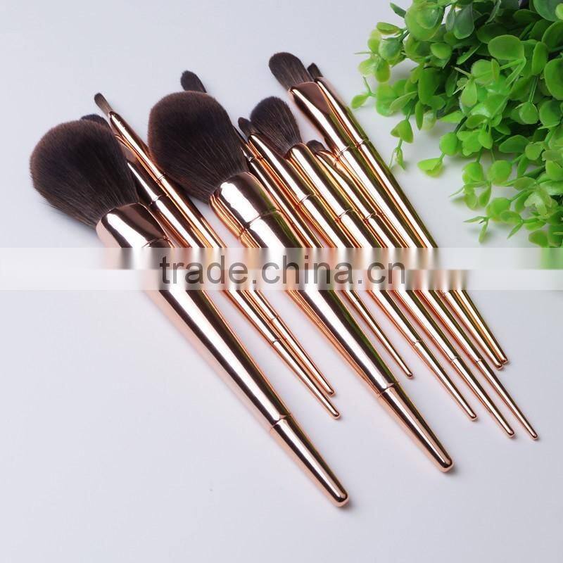 custom metal handle quality makeup brush set
