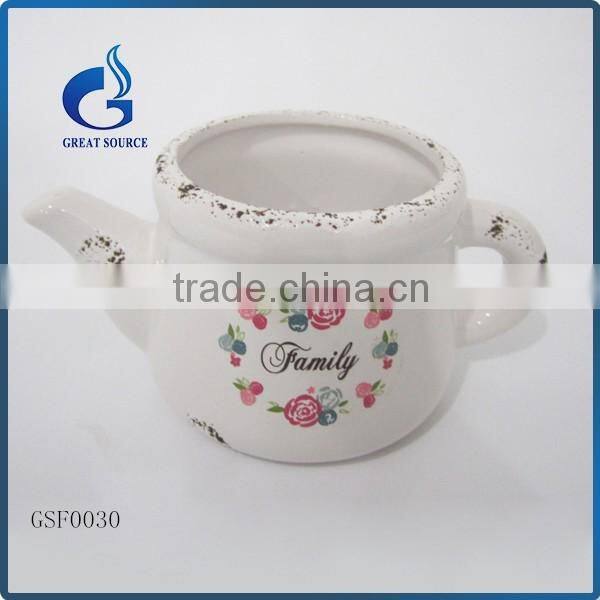 Teapot shape mini ceramic planter flower pots decorative