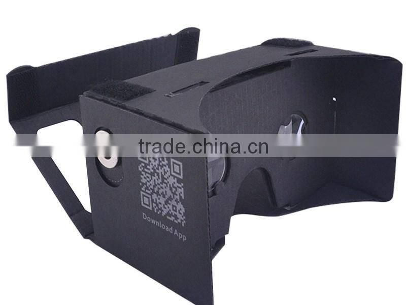 Hot sell Google Cardboard black 2.0 with straps DIY Google cardboard 3D VR glasses