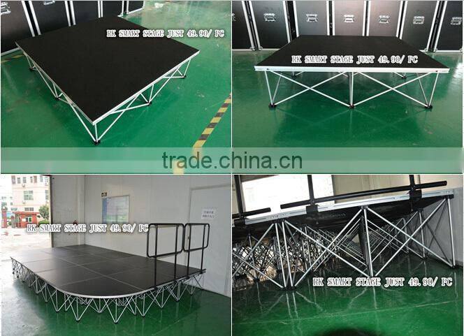 instal moving aluminum install portable stage riser