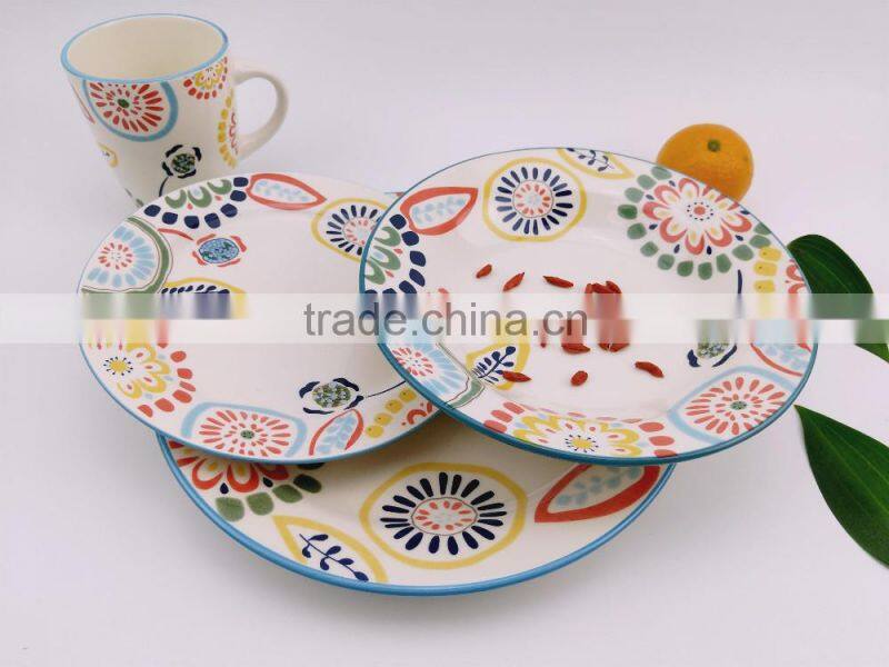 20pc stoneware dishwasher safe summer design hand painted dinnerset AB grade/2016 new design/ceramic mug