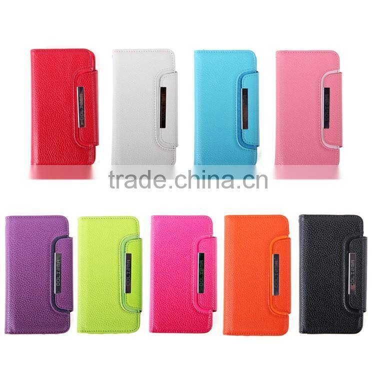 2016 Wholesale Premium Leather Mobile Phone Flip Cover Case / Card Slots 2 in 1 Case for Samsung Galaxy S7 S7 edge