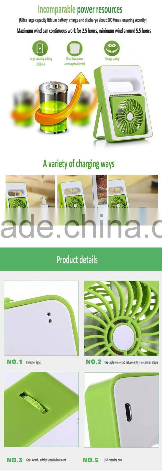 Summer Hot Sale Students Portable Mini Fan Built In Rechargeable Battery Table USB Fan