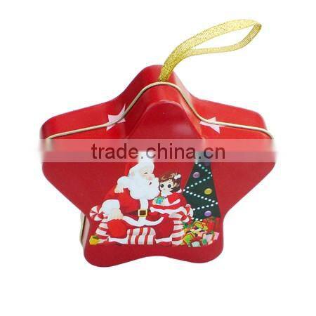 Star shaped tin box for Candy Use tin can Christmas gift tin box