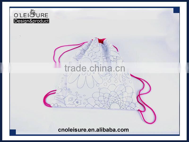 DIY bags can disign by costomer sports bag Drawstring bags backpack for girls