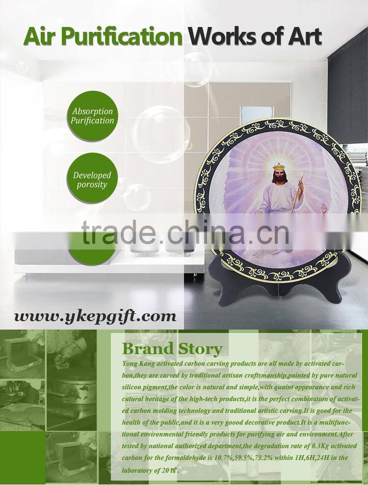 activated carbon carving 3d plate of jesus christ craft for home decor living room