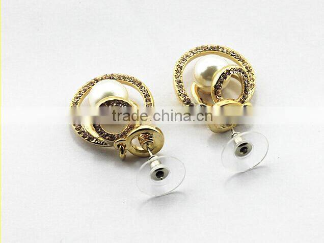 Crystal diamond gold fashion cheap pearl earring