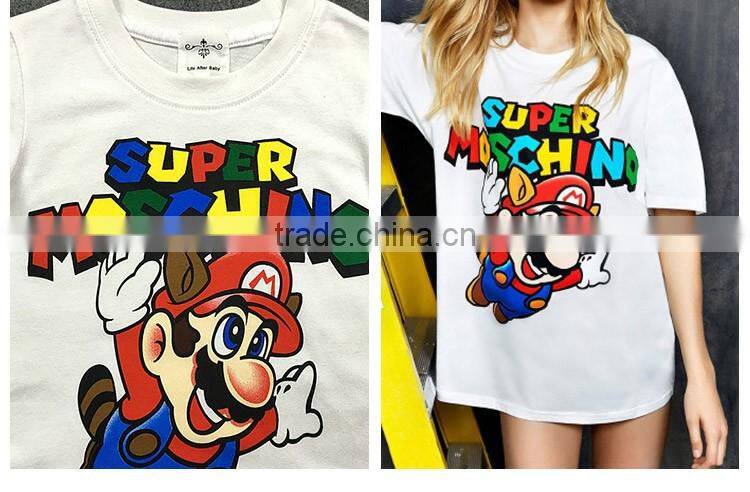 Lovely Summer Soft Family Clothing Cartoon Printed Children T-Shirt For Promotion