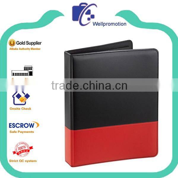 Leather ring binder portfolio with notebook