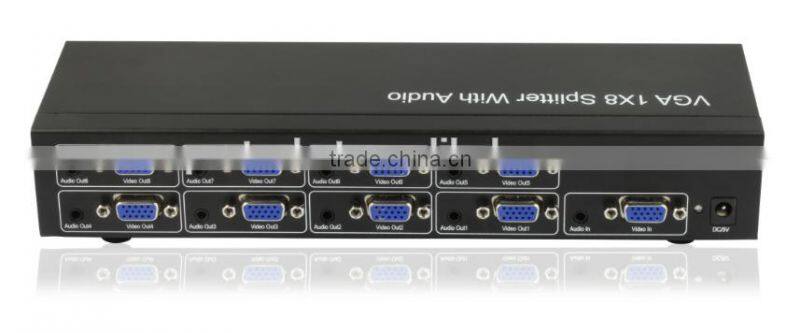 Wholesale 1080p vga splitter 1 input 8 output with 3.5mm audio for home theater