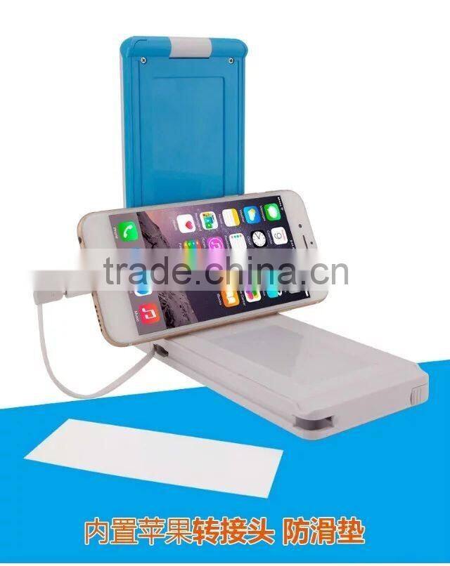 2016 New ultra-thin polymer battery 10000Mah powerbank with desk lamp and with cable and connector for iphone5S/6/6S