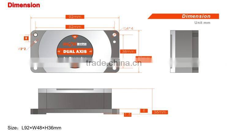 ACA826T Highly Anti-Electromagnetic Interference Digital Inclinometer Tilt Sensor With Excellent System Intergrated
