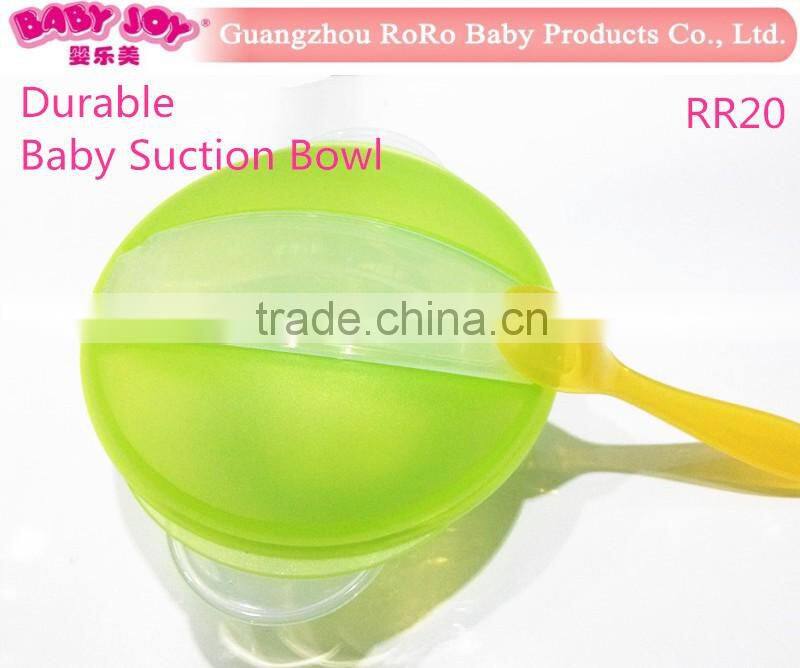 New PP Plastic Baby Transparent Decorative Pattern Suction Bowl With Spoon