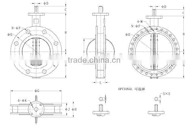 U-section wafter butterfly valves manufacturer