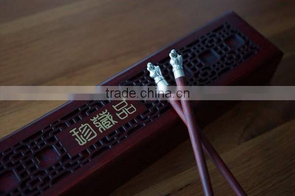 wedding gift silver plated Chopsticks good luxury Design chopsticks with animal monkey head display chopsticks