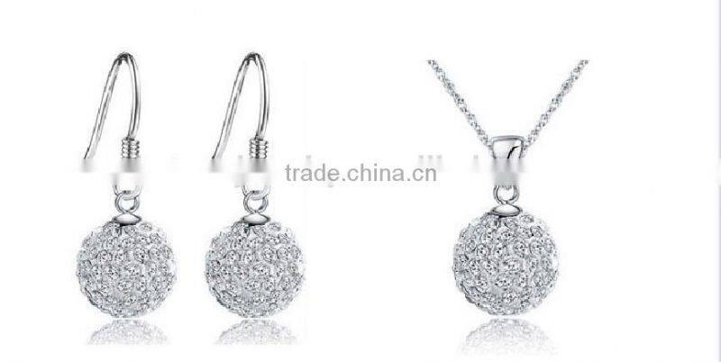 KSTONE White Crystal Fancy Earring Crystal Ball Drop Earrings