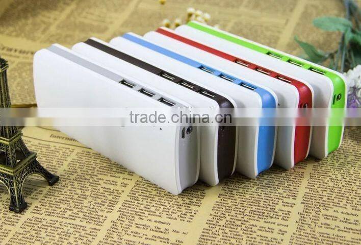 Multi-functional 3 outputs power bank with light 10000mah for mobile phone with battery indicator