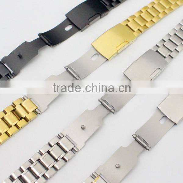 18mm 20mm 22mm 24mm butterfly buckle watch parts solid stainless steel band