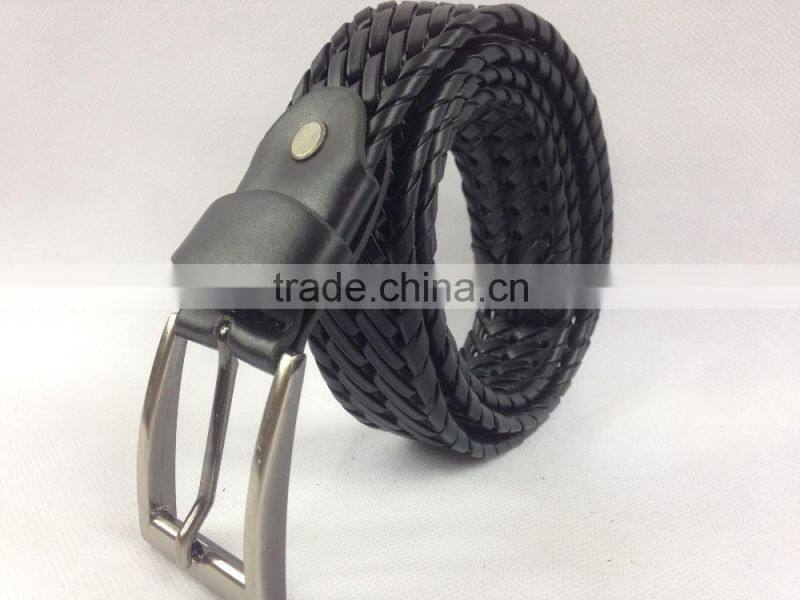 hand-woven new style knitted belt with pin buckle belt