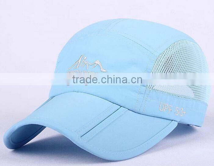 100% polyester Dry Fit embroidery foldable sun hats