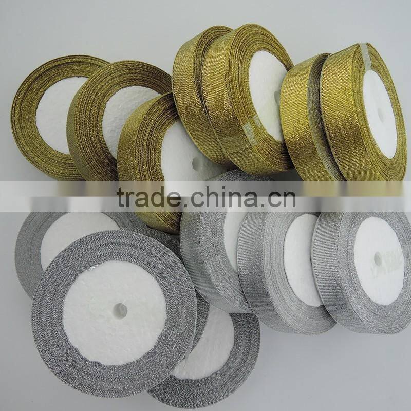 Wholesale Silver metallic ribbon with single roll packaging